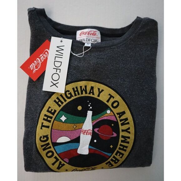 Wildfox Women Sz M V. Black Coca-Cola Series Highway To Anywhere L/S Sweatshirt - Picture 6 of 7